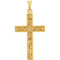 Embossed Flowers Cross 14k Yellow Gold Pendant