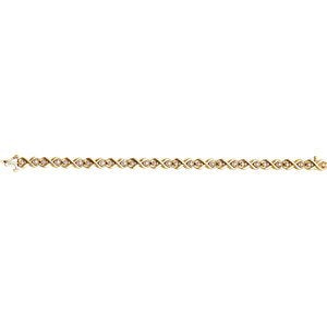 Cubic Zirconia Line Bracelet in 14K Yellow Gold, 7"