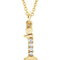 Diamond Initial 'i' Lowercase Letter 14k Yellow Gold Pendant Necklace, 16" (.025 Ctw, GH, I1)