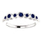 Blue Sapphire 7-Stone 3.25mm Ring, Rhodium-Plated 14k White Gold