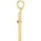 Blue Sapphire Inset Cross 14k Yellow Gold Pendant (19.2x9MM)