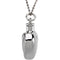 Sculpted Heart Ash Holder Pendant Necklace, Rhodium Plate Sterling Silver, 18"
