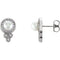 White Freshwater Cultured Pearl and Diamond Earrings, Sterling Silver (5-5.5MM) (0.2 Ctw, G-H Color, I1 Clarity)