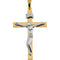14k Yellow and White Gold Contemporary Crucifix Pendant