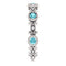 Blue Zircon and Diamond Vintage-Style Ring , Rhodium-Plated 14k White Gold (0.03 Ctw, G-H Color, I1 Clarity)