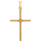 Pink Tourmaline Rope-Trim Cross 14k Yellow Gold Pendant (31.95x16.3MM)