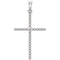 Diamond Beaded Cross Rhodium-Plated 14k White Gold Pendant (.03 Ct, G-H Color, I1 Clarity)
