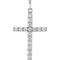 Diamond Cross Pendant, Rhodium-Plated 14k White Gold (1 Ctw, Color GH, Clarity I1)