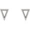 Platinum Petite Triangle Bead Trim Stud Earrings