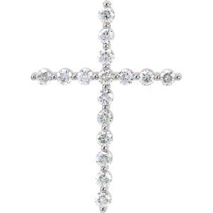 Platinum Diamond Cross Pendant (1.625 Ctw, G-H Color, I1 Clarity)