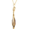 7.5 Ct Honey Quartz Pear and 1/3 Diamond Halo Necklace in 14k Yellow Gold, 18"