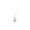 Red CZ Teardrop Ash Holder Necklace, Rhodium Plate Sterling Silver, 18"