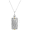 Rhodium Plate Sterling Silver and 14k Yellow Gold Ash Holder Necklace, 18"