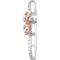 Diamond Accented Cross Pendant, 14k White and Rose Gold (.5 Ctw, H+ Color, I1 Clarity)