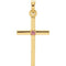 Pink Tourmaline Inset Cross 14k Yellow Gold Pendant (22.65x11.4MM)