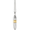 Men's Bullet Ash Holder Necklace, Rhodium Plated Sterling Silver, 14k Yellow Gold Plate, 18"