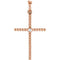 Diamond Beaded Cross 14k Rose Gold Pendant (.03 Ct, G-H Color, I1 Clarity)
