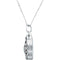 Light Blue CZ Teardrop Ash Holder Necklace, Rhodium Plate Sterling Silver, 18"