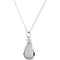Purple CZ Teardrop Ash Holder Necklace, Rhodium Plate Sterling Silver, 18"