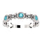 Blue Zircon and Diamond Vintage-Style Ring , Rhodium-Plated 14k White Gold (0.03 Ctw, G-H Color, I1 Clarity)