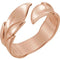 Bypass Rose Leaf Ring, 14k Rose Gold