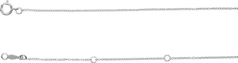 Rhodium-Plated 14k White Gold 1mm Solid Cable Chain Necklace, 16-18"