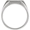 Men's Brushed-Satin Octagon Signet Ring, Sterling Silver (16X14MM)