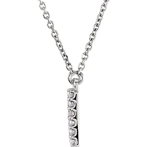 Diamond Initial 'H' Rhodium Plate 14K White Gold (1/6 Cttw, GH Color, l1 Clarity), 16.25"