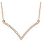 Diamond 'V' 14k Rose Gold Pendant Necklace, 18" (.16 Cttw)