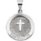 14k White Gold Hollow Confirmation Medal (18.25 MM)