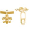 14k Yellow Gold Fleur-De-Lis Cuff Links, 18.5MM