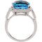 8.50 Ct Swiss Blue Topaz and 1/4 Ctw Diamond Ring in 14k White Gold, (HI, I1, .25 Ctw), Size 7