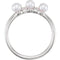 White Freshwater Cultured Pearl, Diamond Stackable Ring, Sterling Silver (3.5mm)(.03Ctw, Color G-H, Clarity I1)