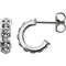 Bezel Set Diamond J Hoop Earrings, Rhodium-Plated 14k White Gold (1/10 Ctw, G-H Color, Clarity I1)
