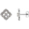 Diamond Halo-Style Clover Earrings, Rhodium-Plated 14k White Gold (.75 Ctw, GH Color, I1 Clarity)
