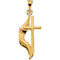 Boys Methodist Cross Pendant, 10k Yellow Gold (19MM)