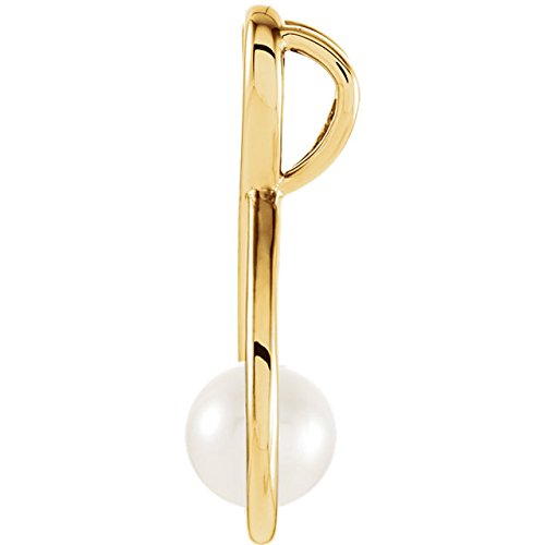 White Freshwater Cultured Pearl Pendant, 14k Yellow Gold (5.5-6MM)