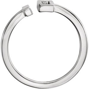 Slim-Profile Rectangle Bar Ring, Sterling Silver, Size 5.5