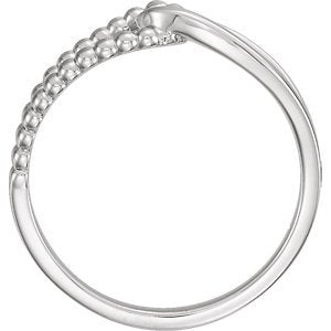 Platinum Interlocking Beaded Ring, Size 8.75