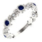 Blue Sapphire and Diamond Vintage-Style Ring, Rhodium-Plated Sterling Silver (0.03 Ctw, G-H Color, I1 Clarity)