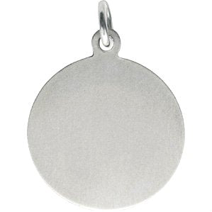 Sterling Silver Satin Antiqued Spanish St. Gabriel Medal Pendant (21X19MM)