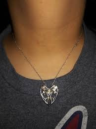 Heart with Hummingbird Pendant Necklace, Sterling Silver, 12k Green and Rose Gold Black Hills Gold Motif, 18"