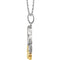 Two-Tone Claddagh Pendant, Rhodium-Plated 14k White and Yellow Gold