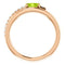 Peridot and Diamond Bypass Ring, 14k Rose Gold (.125 Ctw, G-H Color, I1 Clarity)
