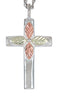 Church Cross Pendant Necklace, Sterling Silver, 12k Green Gold, 12k Rose Gold Black Hills Gold, 18''