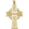 Celtic Halo Cross 14k Yellow Gold Pendant