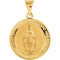 14k Yellow Gold Round Hollow Miraculous Medal (18.25 MM)