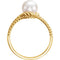 White Freshwater Cultured Pearl Rope Ring, 14k Yellow Gold (7-7.5 mm)