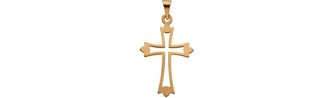 Patonce Cross 14k Yellow Gold Pendant