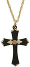 The Men's Jewelry Store (for HER) Black Hills Gold Rose of Sharon Cross Pendant Necklace, 12k Green and Rose Gold, 18''